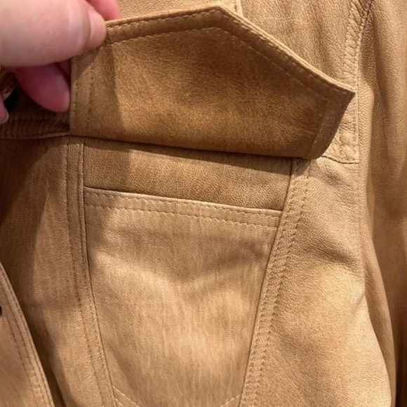 Bolsa Leather‎ Jacket Tan Nude Beige size Medium - Picture 6 of 11